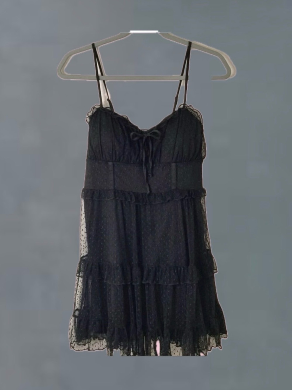 wild fable Black Ruffle-Tiered Mini Sundress